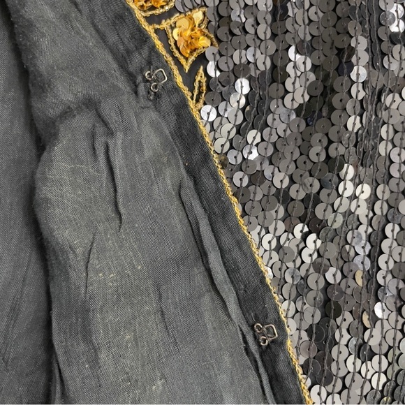 Vintage Jean for Joseph Le Bon Black & Gold silk Fully Sequined Jacket size M - Picture 7 of 11